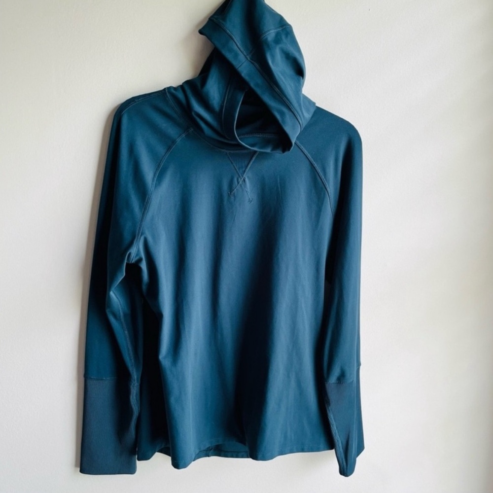 Yogalicious Teal Blue Green Running Hooded Top Large